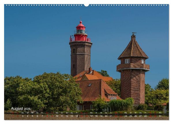 Produktbild: Die sch&ouml;nsten Leuchtt&uuml;rme - Deutsche Ostsee (Wandkalender 2026 DIN A2 quer), CALVENDO Monatskalender