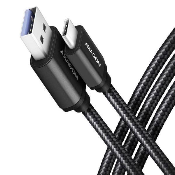 AXAGON USB-Kabel USB 3.2 Gen1 USB-C® Stecker, USB-A Stecker 1 m Schwarz vergoldete Steckkontakte BUCM3-AM10AB