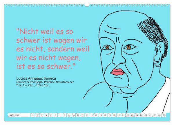 Produktbild: Zitate f&uuml;r Motivation und Perspektivenwechsel (hochwertiger Premium Wandkalender 2026 DIN A2 quer), Kunstdruck in Hochglanz