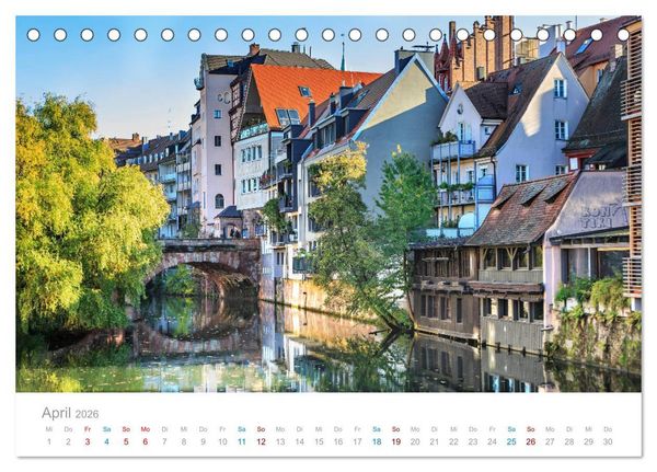Produktbild: N&uuml;rnberg - Stadt der Br&uuml;cken und Geschichte (Tischkalender 2026 DIN A5 quer), CALVENDO Monatskalender