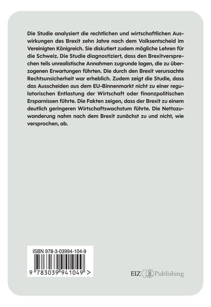 Produktbild: 10 Jahre Brexit: Erwartungen und Realit&auml;t &ndash; Lehren f&uuml;r die Schweiz?