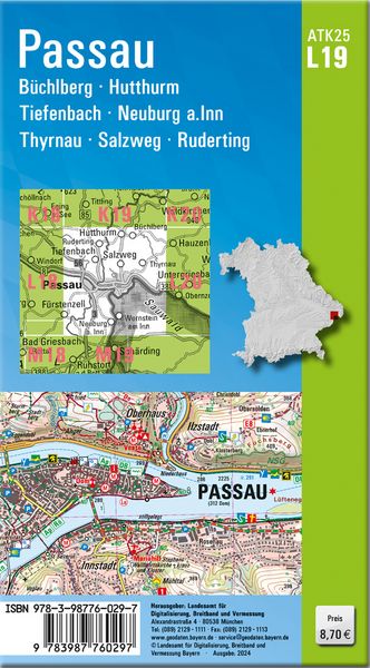 Produktbild: ATK25-L19 Passau (Amtliche Topographische Karte 1:25000)
