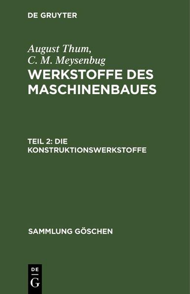 Produktbild: Die Konstruktionswerkstoffe
