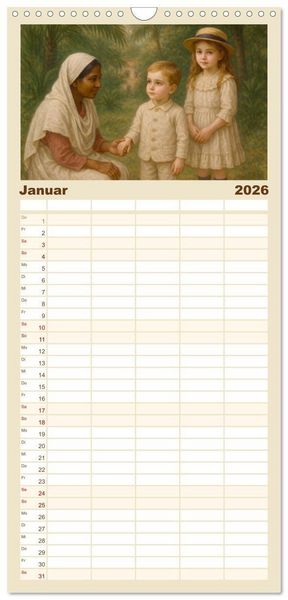 Produktbild: Familienplaner 2026 - Rudyard Kipling mit 5 Spalten (Wandkalender, 21 x 45 cm) CALVENDO