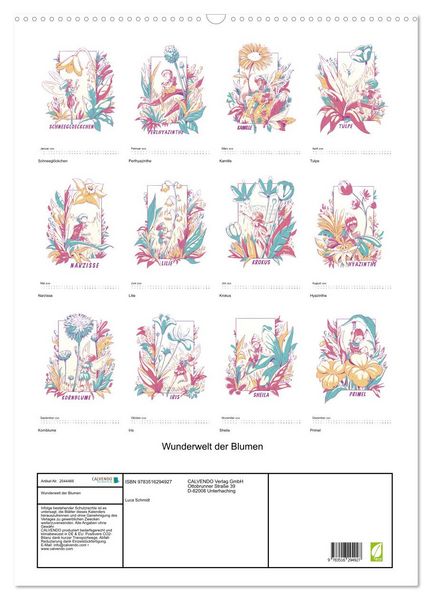 Produktbild: Wunderwelt der Blumen (Wandkalender 2026 DIN A2 hoch), CALVENDO Monatskalender