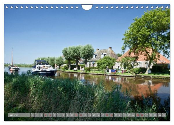 Produktbild: Hausbooturlaub Niederlande - Friesland und Groningen (Wandkalender 2026 DIN A4 quer), CALVENDO Monatskalender