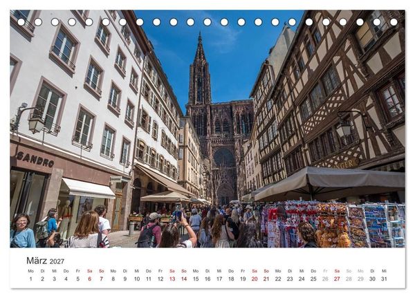 Produktbild: Elsass - von Stra&szlig;burg bis Colmar, zwischen Rhein und Vogesen (Tischkalender 2027 DIN A5 quer), CALVENDO Monatskalender