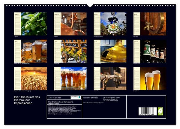 Produktbild: Bier. Die Kunst des Bierbrauens. Impressionen (hochwertiger Premium Wandkalender 2026 DIN A2 quer), Kunstdruck in Hochglanz