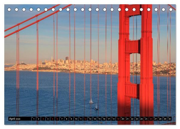Produktbild: Golden Gate Bridge (Tischkalender 2026 DIN A5 quer), CALVENDO Monatskalender