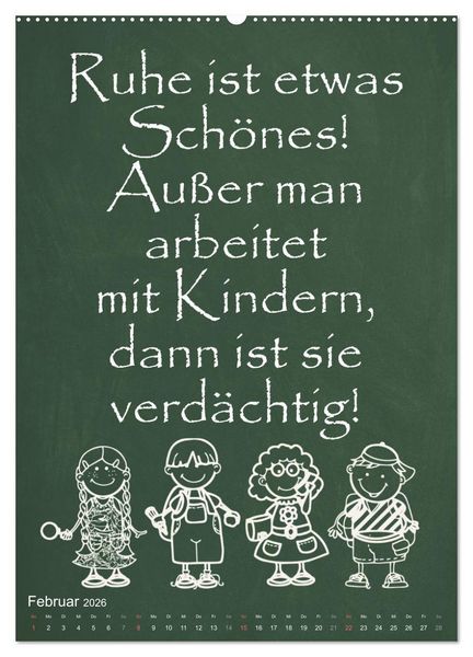 Produktbild: Coole Lehrerspr&uuml;che (Wandkalender 2026 DIN A2 hoch), CALVENDO Monatskalender