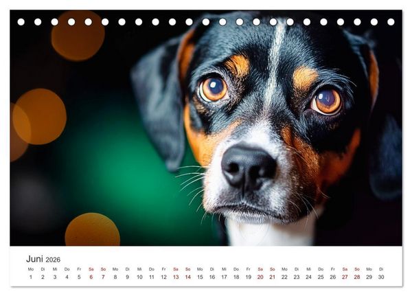 Produktbild: Wundert&uuml;te auf vier Pfoten - Mischlingshunde mit Charme (Tischkalender 2026 DIN A5 quer), CALVENDO Monatskalender