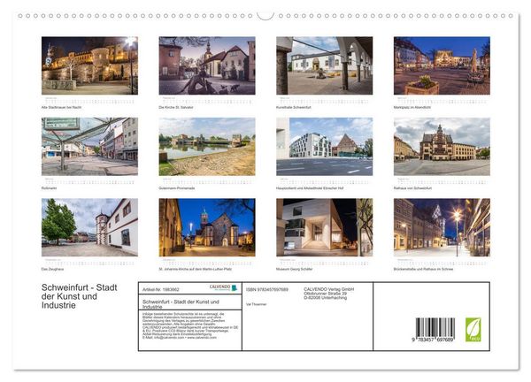 Produktbild: Schweinfurt - Stadt der Kunst und Industrie (hochwertiger Premium Wandkalender 2026 DIN A2 quer), Kunstdruck in Hochglanz