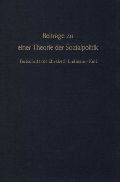 Produktbild: Beitr&auml;ge zu einer Theorie der Sozialpolitik.