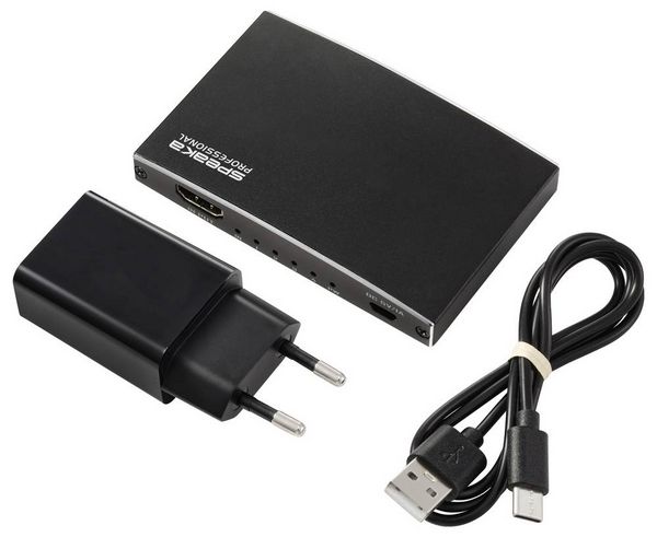 Produktbild: SpeaKa Professional SP-HDMIS-230 4 Port HDMI-Splitter Ultra HD-f&auml;hig 3840 x 2160 Pixel Schwarz