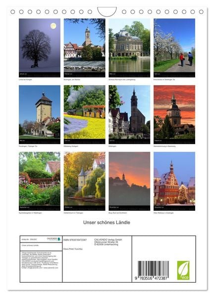 Produktbild: Unser sch&ouml;nes L&auml;ndle (Wandkalender 2026 DIN A4 hoch), CALVENDO Monatskalender