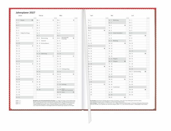 Produktbild: Terminer A5, Struktur rot 2027