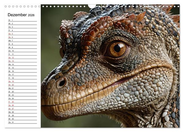 Produktbild: Urzeit erwacht - Ein Jahr mit den Dinosauriern (Wandkalender 2026 DIN A3 quer), CALVENDO Monatskalender