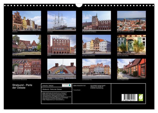 Produktbild: Stralsund - Perle der Ostsee (Wandkalender 2026 DIN A3 quer), CALVENDO Monatskalender