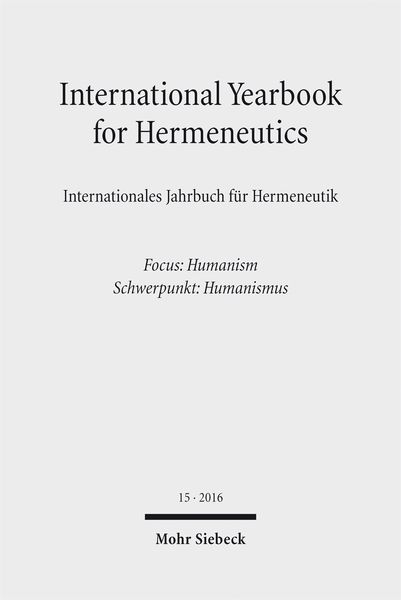 Produktbild: International Yearbook for Hermeneutics / Internationales Jahrbuch f&uuml;r Hermeneutik