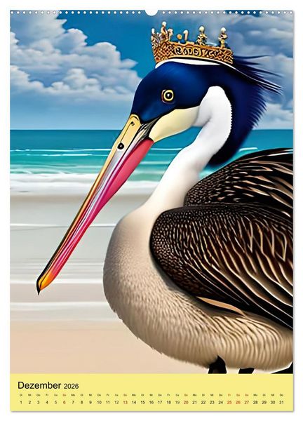 Produktbild: Tiere als K&ouml;nige (hochwertiger Premium Wandkalender 2026 DIN A2 hoch), Kunstdruck in Hochglanz
