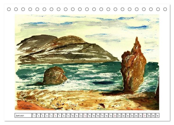 Produktbild: Der AQUARELL-Kalender (Tischkalender 2027 DIN A5 quer), CALVENDO Monatskalender