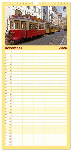 Produktbild: Familienplaner 2026 - Portugal - Porto, Coimbra, Lissabon mit 5 Spalten (Wandkalender, 21 x 45 cm) CALVENDO