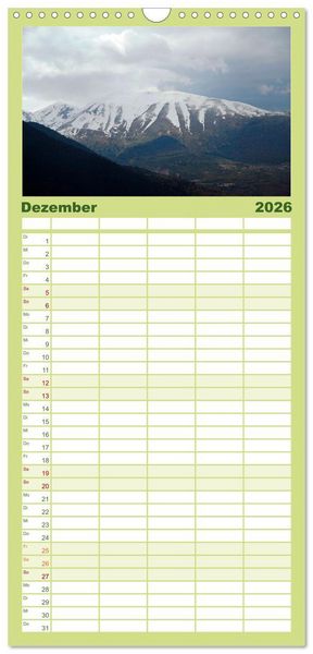 Produktbild: Familienplaner 2026 - Der Norden Griechenlands mit 5 Spalten (Wandkalender, 21 x 45 cm) CALVENDO