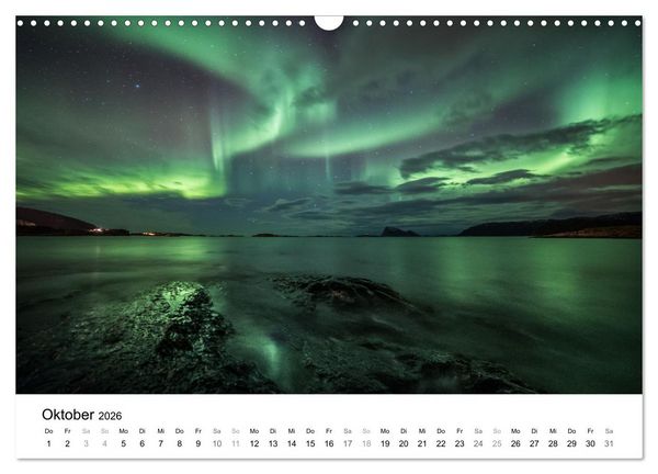 Produktbild: Nordlichter - Farbenspiel am arktischen Nachthimmel (Wandkalender 2026 DIN A3 quer), CALVENDO Monatskalender