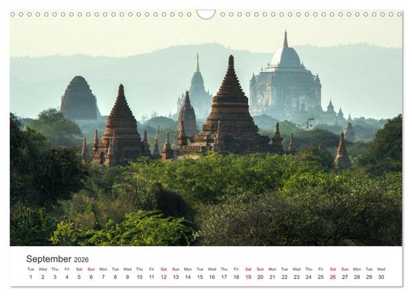 Produktbild: Bagan - Pagodas in the forest (Wall Calendar 2026 DIN A3 landscape), CALVENDO 12 Month Wall Calendar