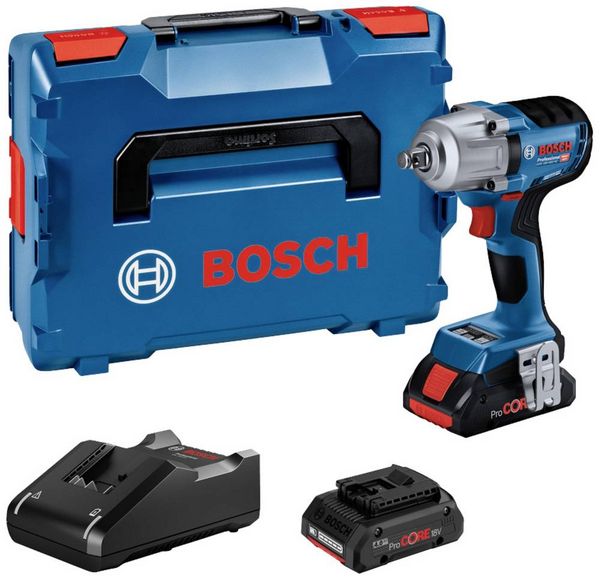 Bosch Professional GDS 18V-450 HC (2x PC 4,0Ah, L-BOXX) 06019K4002 Akku-Drehschlagschrauber 450 Nm 18V Anzahl mitgeliefe