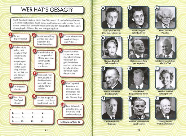 Produktbild: Unsere 50er Jahre - Das R&auml;tselbuch