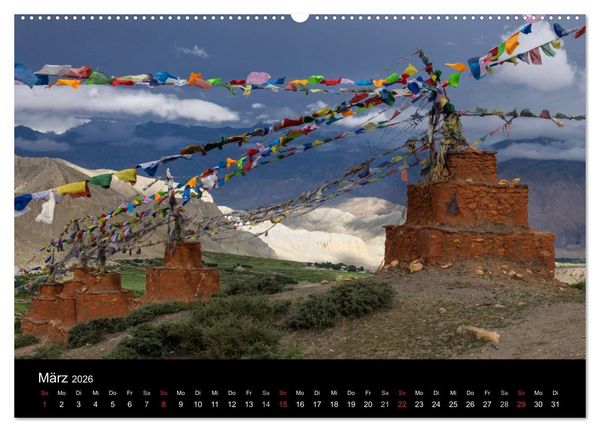 Produktbild: Buddhistische Ch&ouml;rten im Himalaya (hochwertiger Premium Wandkalender 2026 DIN A2 quer), Kunstdruck in Hochglanz