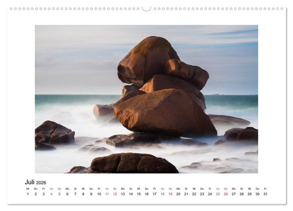 Produktbild: Bretagne - C&ocirc;te de Granit Rose (Wandkalender 2026 DIN A2 quer), CALVENDO Monatskalender