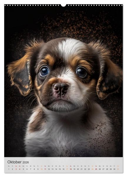 Produktbild: Zauberhafte Hundebabys (Wandkalender 2026 DIN A2 hoch), CALVENDO Monatskalender