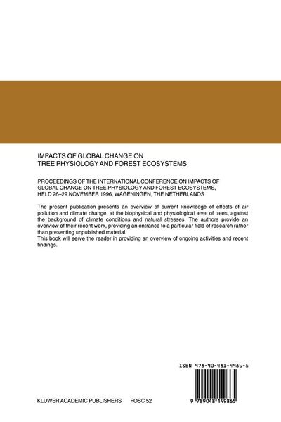 Produktbild: Impacts of Global Change on Tree Physiology and Forest Ecosystems