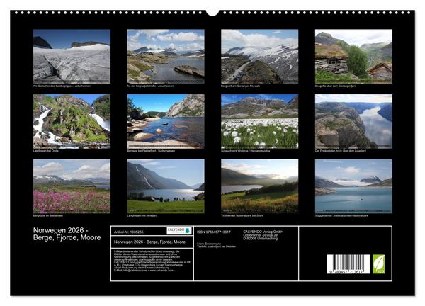 Produktbild: Norwegen 2026 - Berge, Fjorde, Moore (hochwertiger Premium Wandkalender 2026 DIN A2 quer), Kunstdruck in Hochglanz