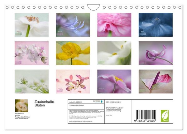 Produktbild: Zauberhafte Bl&uuml;ten (Wandkalender 2026 DIN A4 quer), CALVENDO Monatskalender