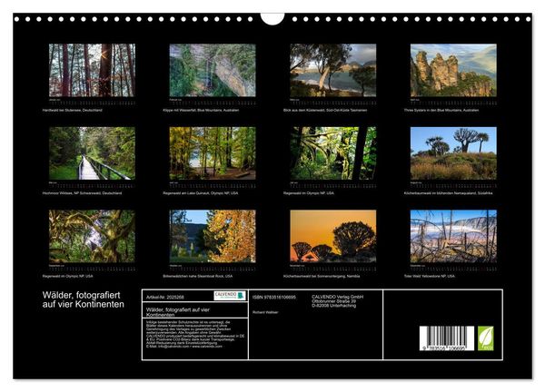 Produktbild: W&auml;lder, fotografiert auf vier Kontinenten (Wandkalender 2026 DIN A3 quer), CALVENDO Monatskalender