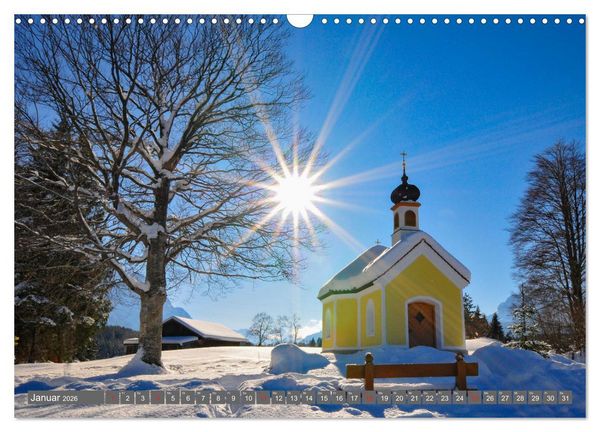 Produktbild: Kirchen und Kapellen in Bayern (Wandkalender 2026 DIN A3 quer), CALVENDO Monatskalender