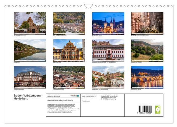Produktbild: Baden-W&uuml;rttemberg - Heidelberg (Wandkalender 2027 DIN A3 quer), CALVENDO Monatskalender