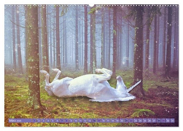 Produktbild: Einhorn Welt - vertr&auml;umte Einhornbilder (hochwertiger Premium Wandkalender 2026 DIN A2 quer), Kunstdruck in Hochglanz