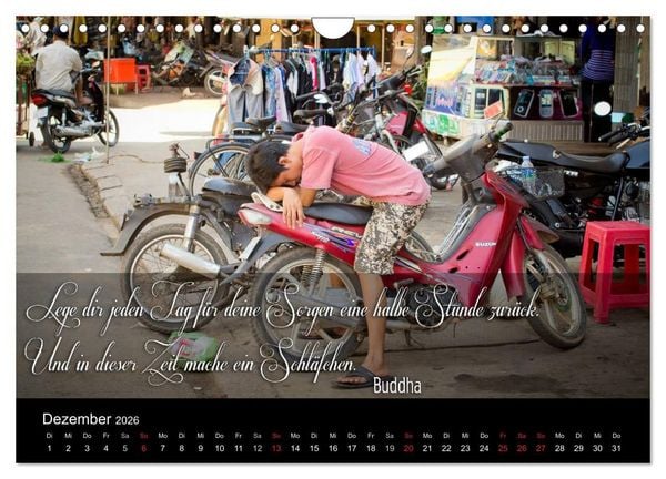 Produktbild: Buddhistische Weisheiten (Wandkalender 2026 DIN A4 quer), CALVENDO Monatskalender