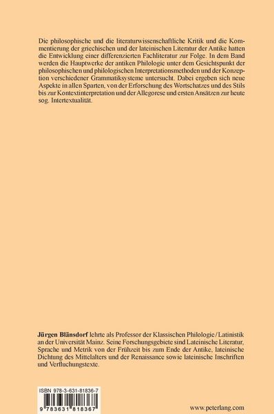 Produktbild: Interpretationsmethoden in der griechischen und r&ouml;mischen Philologie