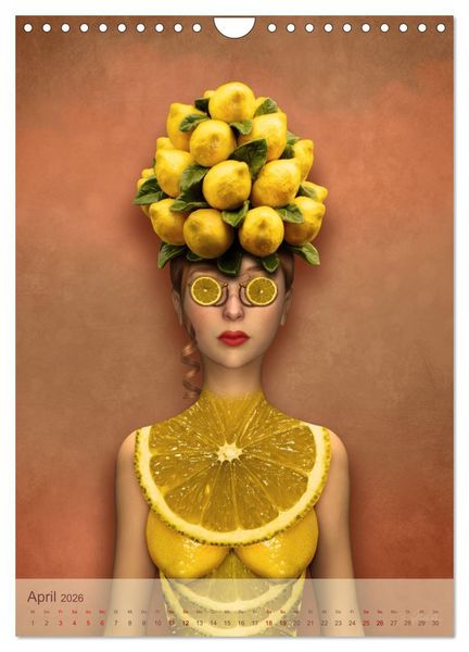 Produktbild: Zum Anbeissen - surreale Frauenportraits mit Obst und Gem&uuml;se (Wandkalender 2026 DIN A4 hoch), CALVENDO Monatskalender
