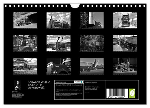 Produktbild: Kenworth W900A EXTHD - in schwarzwei&szlig; (Wandkalender 2026 DIN A4 quer), CALVENDO Monatskalender