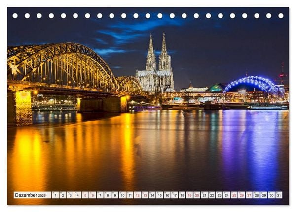 Produktbild: K&Ouml;LNER LICHTERZAUBER (Tischkalender 2026 DIN A5 quer), CALVENDO Monatskalender
