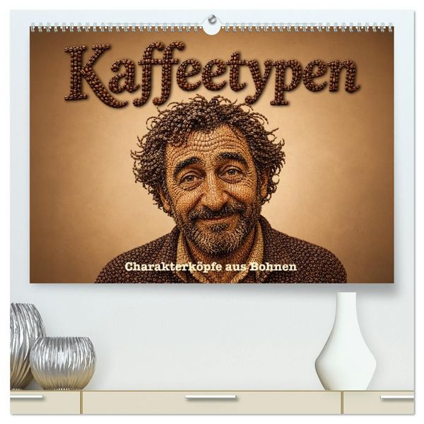 Produktbild: Kaffeetypen - Charakterk&ouml;pfe aus Bohnen (hochwertiger Premium Wandkalender 2027 DIN A2 quer), Kunstdruck in Hochglanz