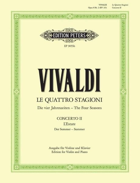 Produktbild: Die Jahreszeiten: Konzert f&uuml;r Violine, Streicher und Basso continuo g-Moll op. 8 Nr. 2 RV 315 "Der Sommer"