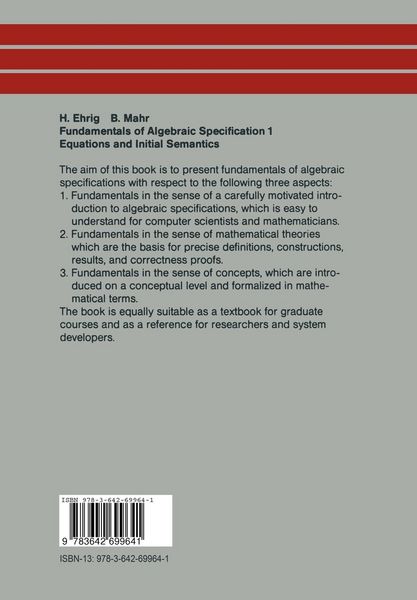Produktbild: Fundamentals of Algebraic Specification 1