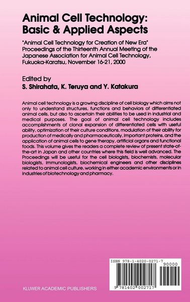 Produktbild: Animal Cell Technology: Basic & Applied Aspects